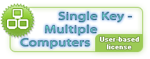 Single license is valid for the User, it means that every purchased user can activate it on his workstation, home Computer, netbook, and removable USB media simultaneously! This policy applies also to all previously purchased customers, whose license was linked to single PC/Notebook.